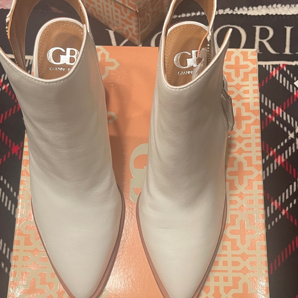 Gianni Bini Cream Ankle Booties